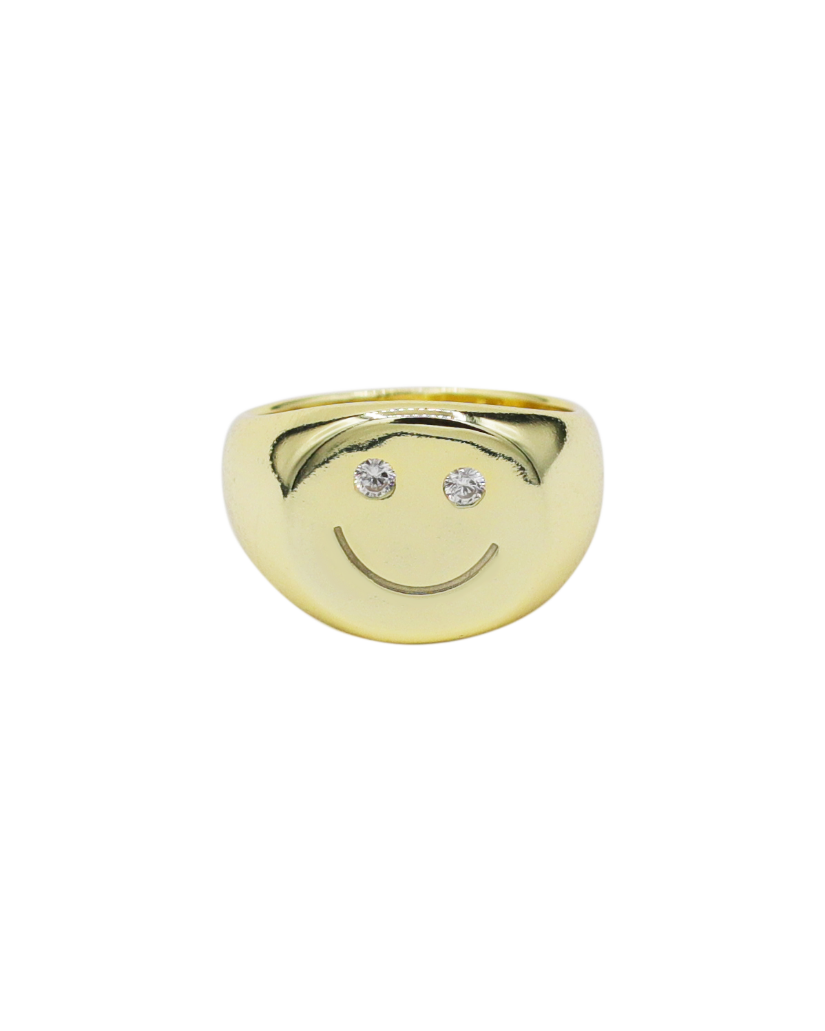 Gold smiley sales face ring