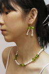 Ribbon Earrings in Green