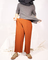 Long Pleated Pants - Orange Brick