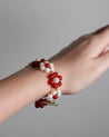 Daisy Garland Bracelet: Red Agate